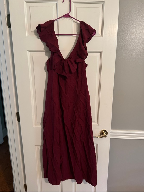 Universal Thread Dresses & Skirts - Universal Thread Burgundy Ruffle V-Neck Maxi Dress